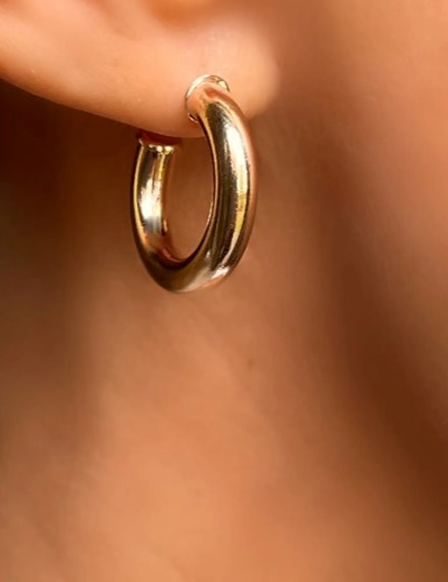 22mm Filled Hoops Gold