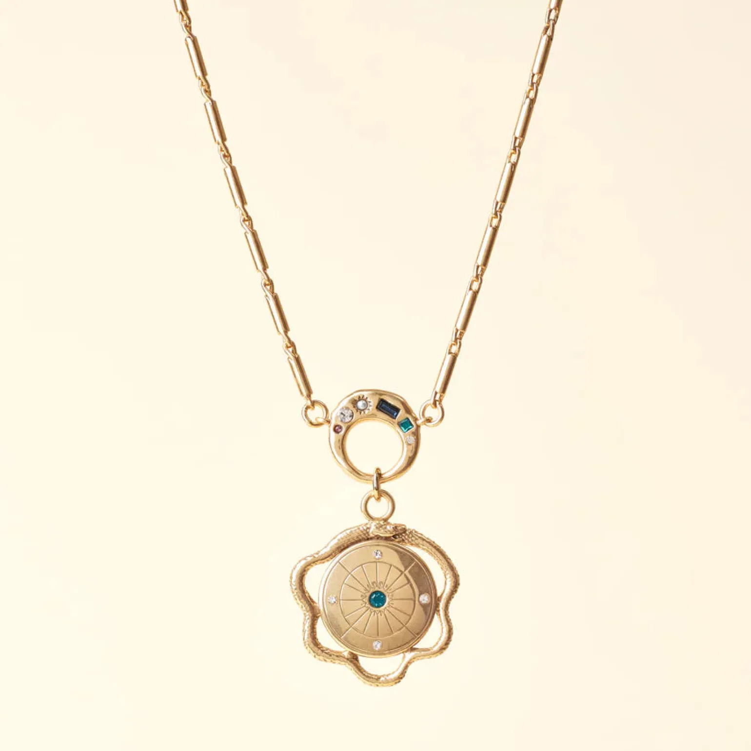 Montgomery Charm Necklace Antique Gold