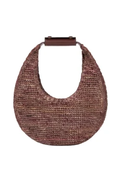 Moon Raffia Tote Bag Mahogany