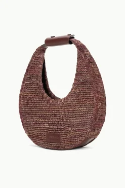 Moon Raffia Tote Bag Mahogany