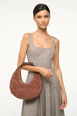 Moon Raffia Tote Bag Mahogany