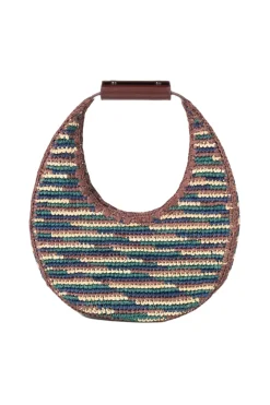 Moon Raffia Tote Bag Mixed Raffia