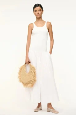 Moon Raffia Tote Bag Natural Fringe
