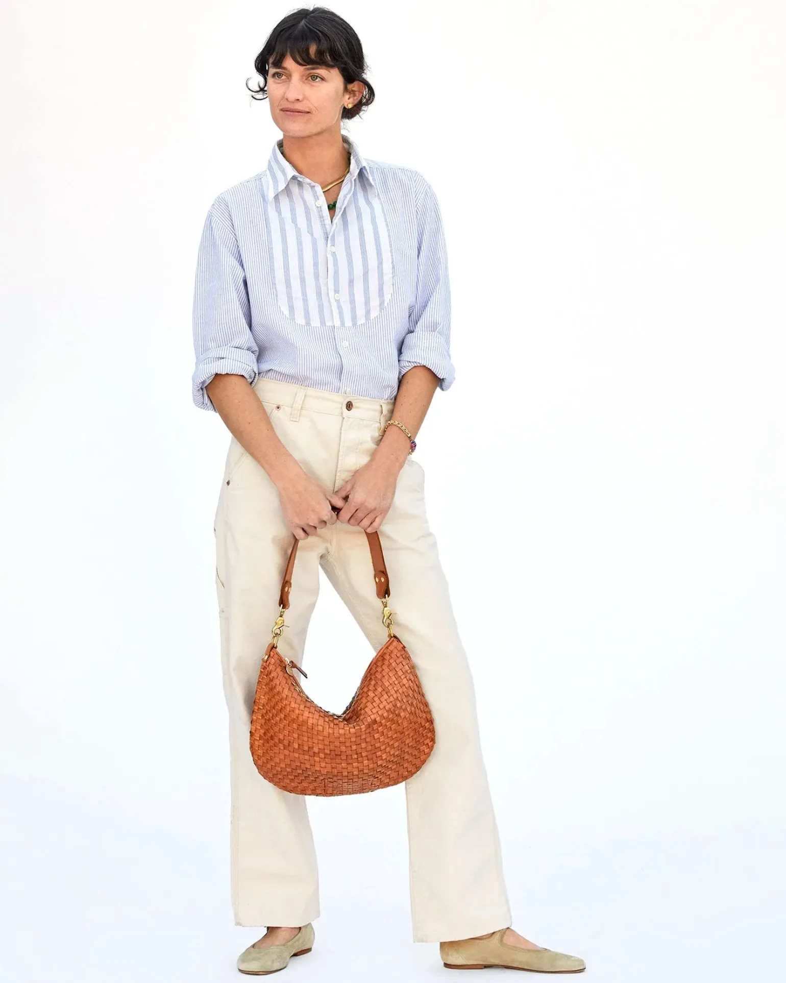 Moyen Messanger Woven Checker Natural