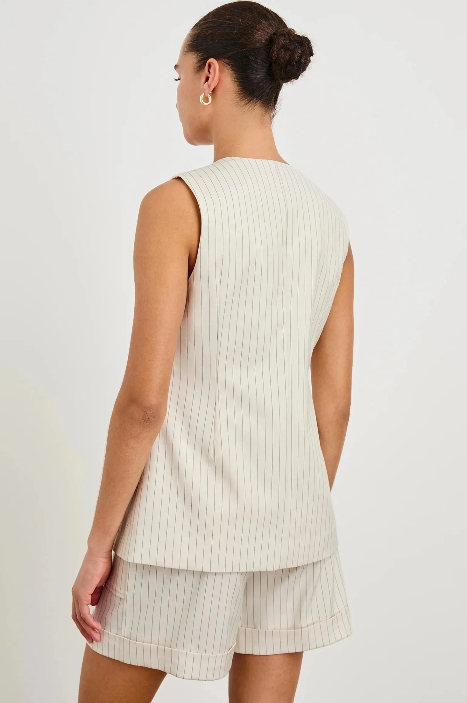 Mylah Vest Birch Pinstripe