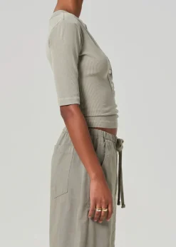Nali Short Sleeve Henley Flora