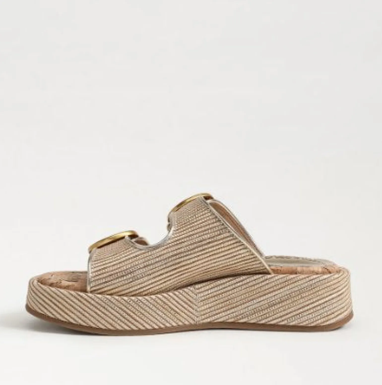 Nerissa Platform Slide Sandal Sunny Gold Faux Raffia