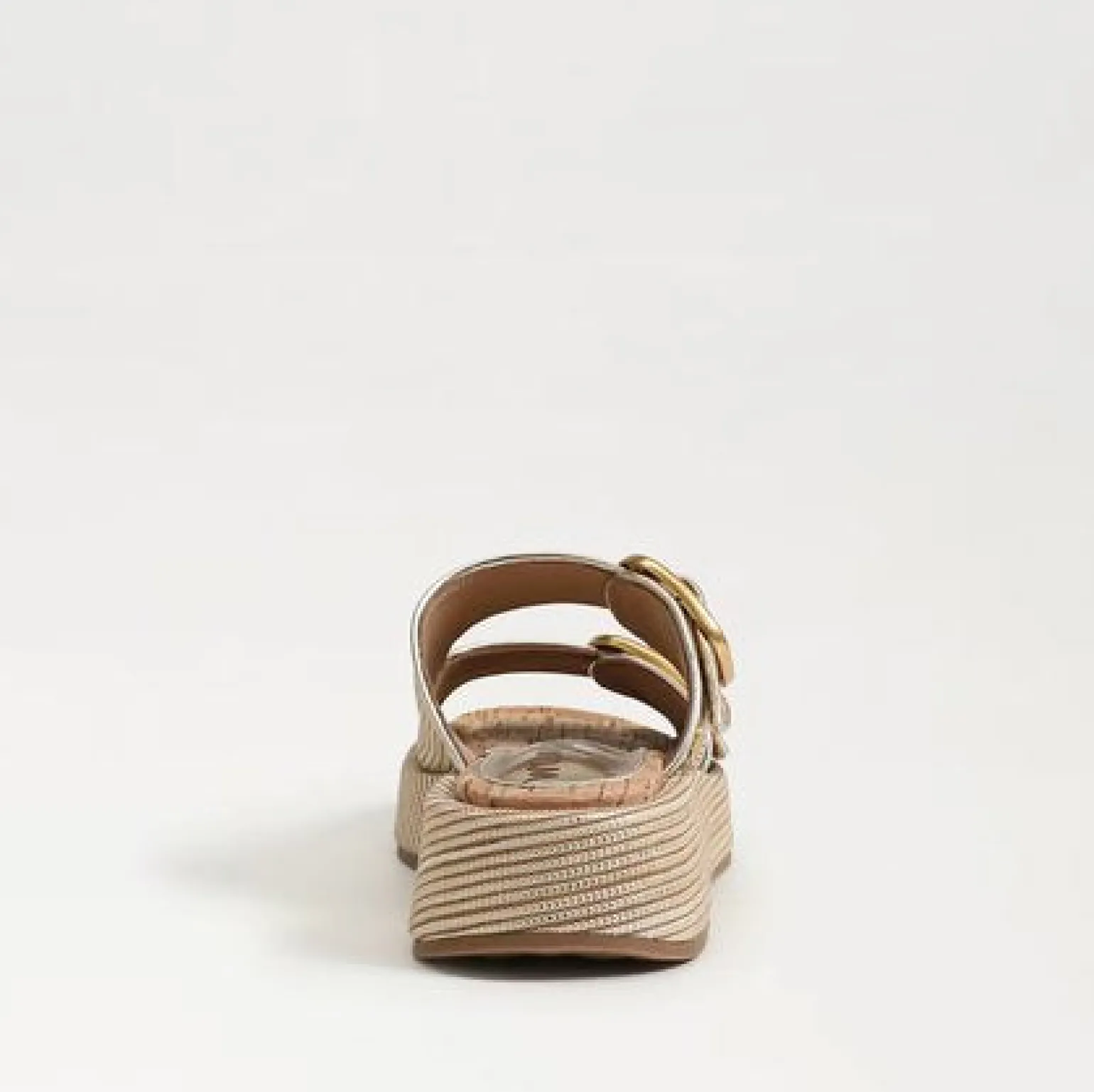 Nerissa Platform Slide Sandal Sunny Gold Faux Raffia