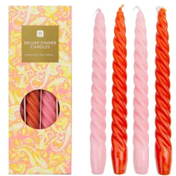Orange & Pink Spiral Dinner Candles