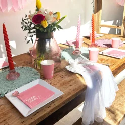 Orange & Pink Spiral Dinner Candles