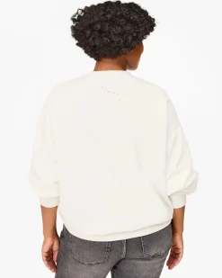 Oversized Sweatshirt Oyster White w/ Peony Iconique