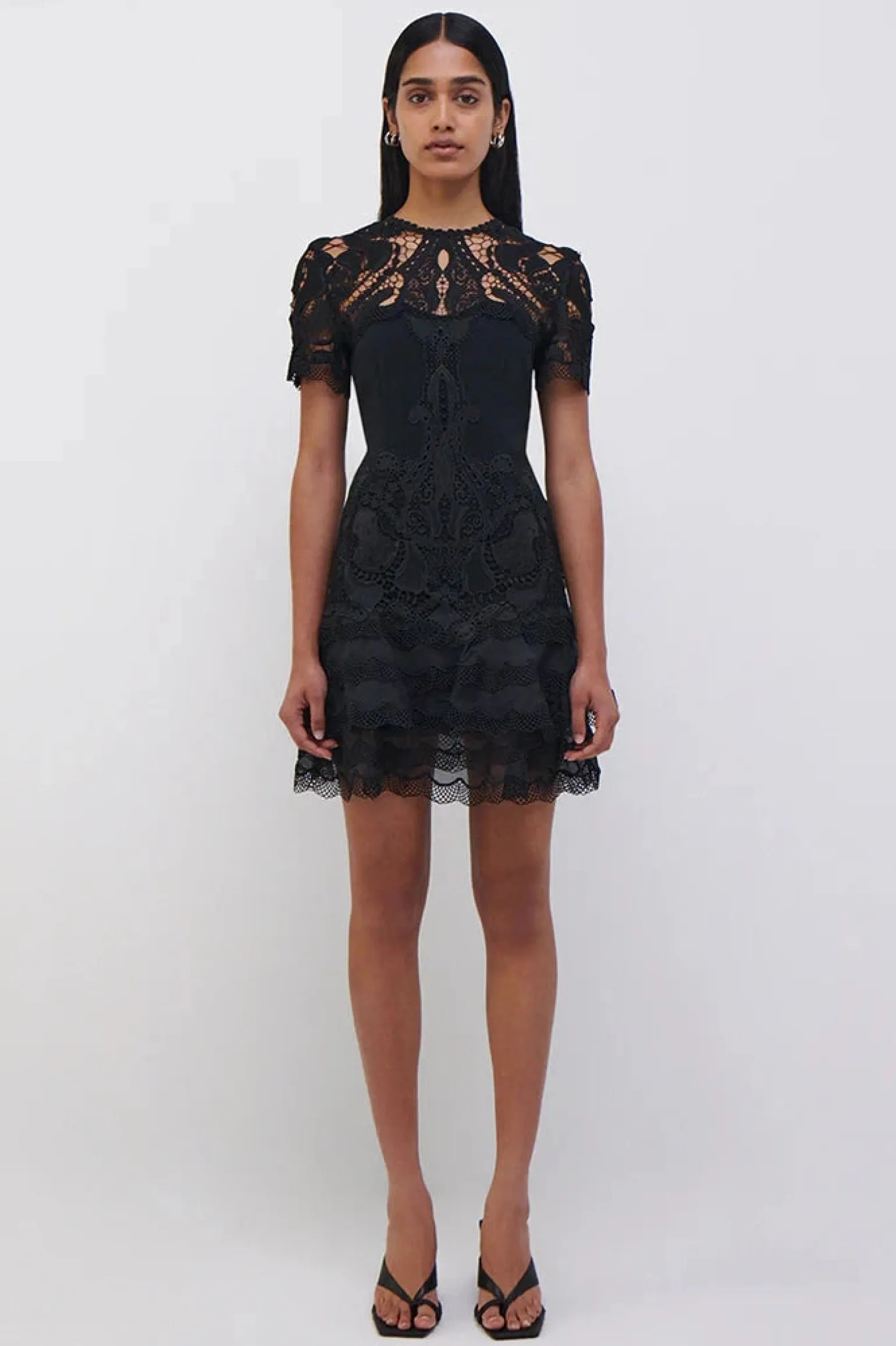 Paislee Lace Cocktail Dress Black