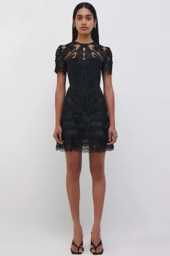 Paislee Lace Cocktail Dress Black