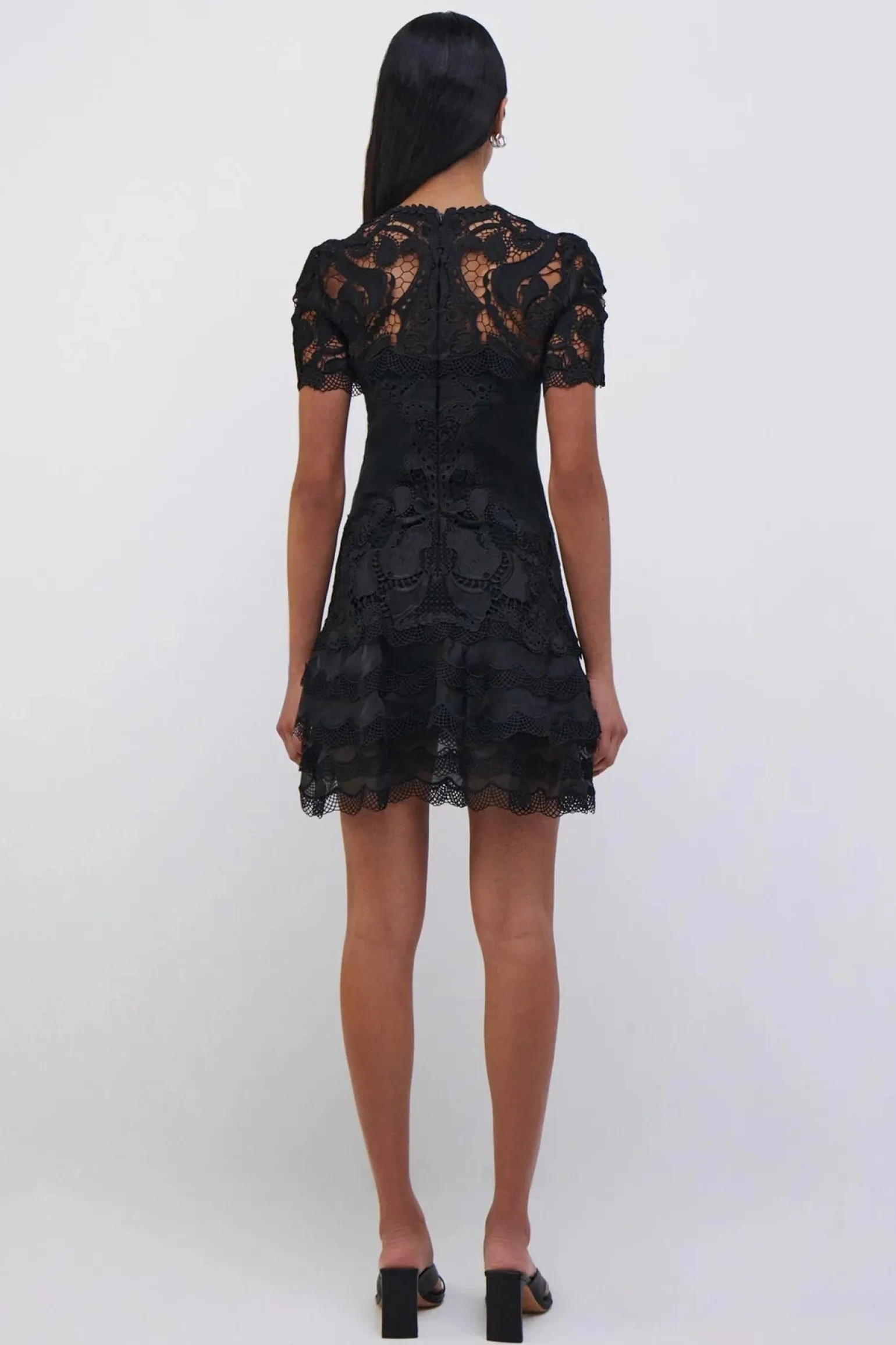 Paislee Lace Cocktail Dress Black