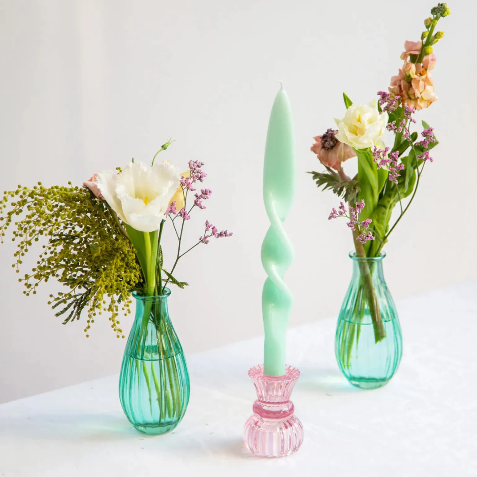 Pastel Twisted Candle Dove Pink