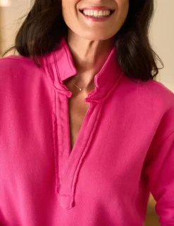 Patrick Popover Fleece Henley Rose