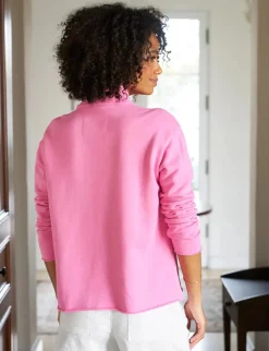 Patrick Popover Fleece Henley Pink Lemonade