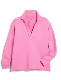 Patrick Popover Fleece Henley Pink Lemonade