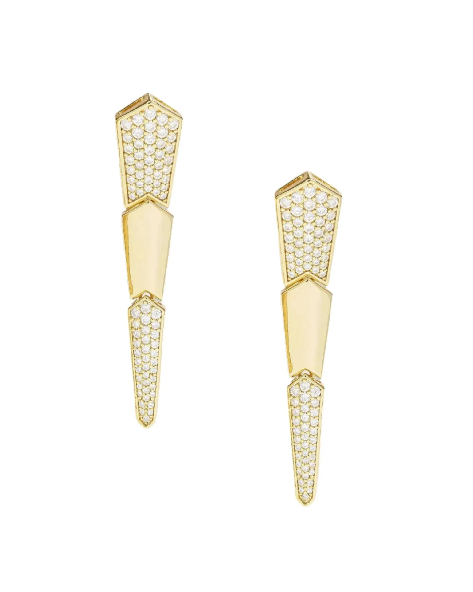 Pavé XL Serpent Drop Earrings Gold