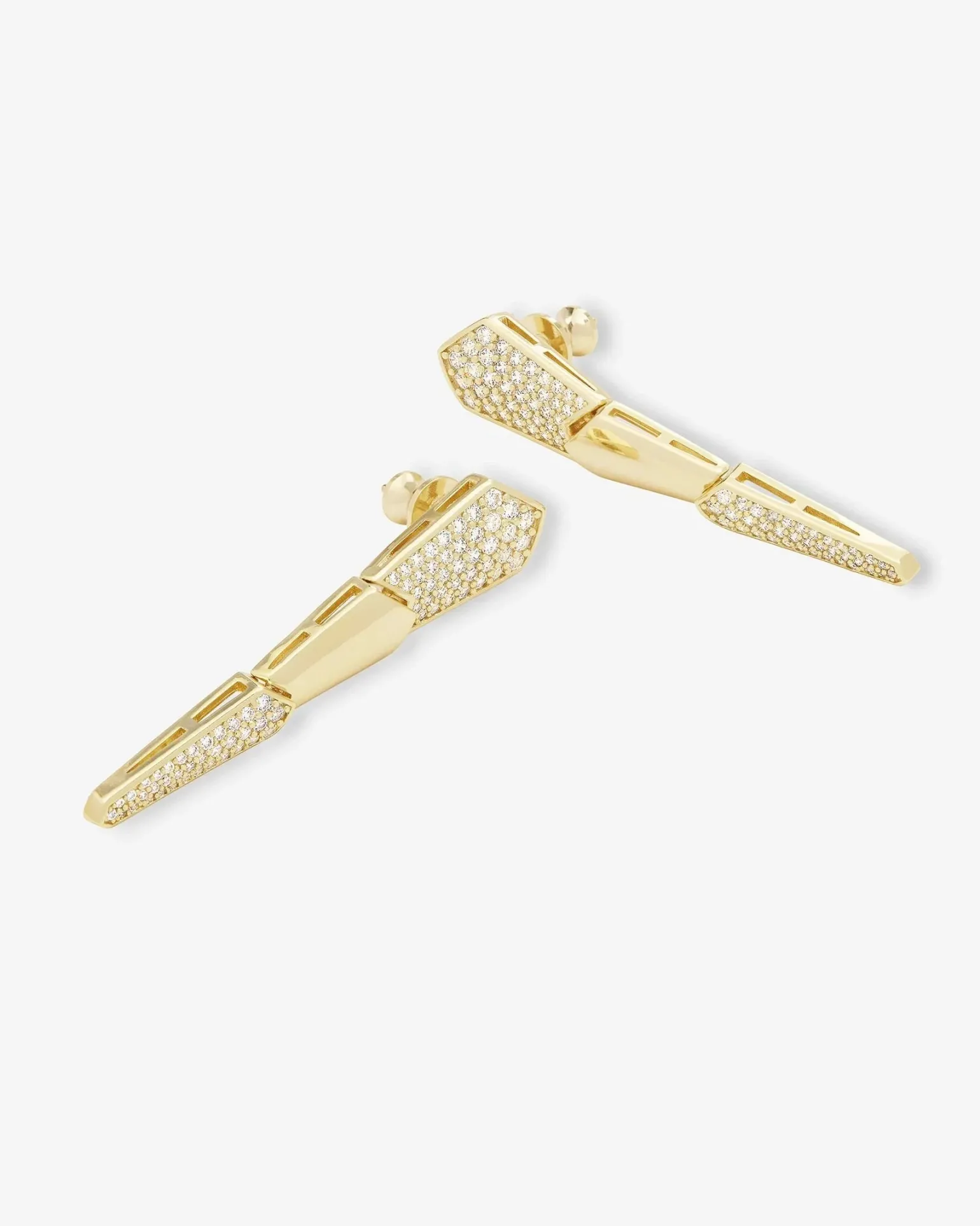Pavé XL Serpent Drop Earrings Gold