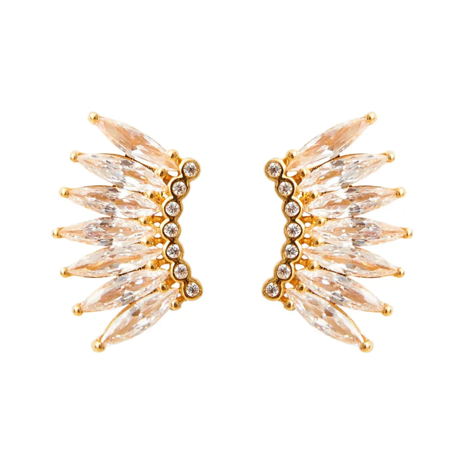 Petite Crystal Madeline Studs Gold/Clear