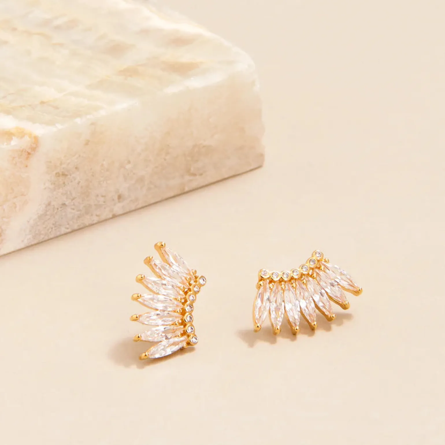 Petite Crystal Madeline Studs Gold/Clear