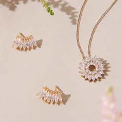 Petite Crystal Madeline Studs Gold/Clear