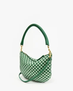 Petite Moyen Messenger Woven Checker Fern/Mist