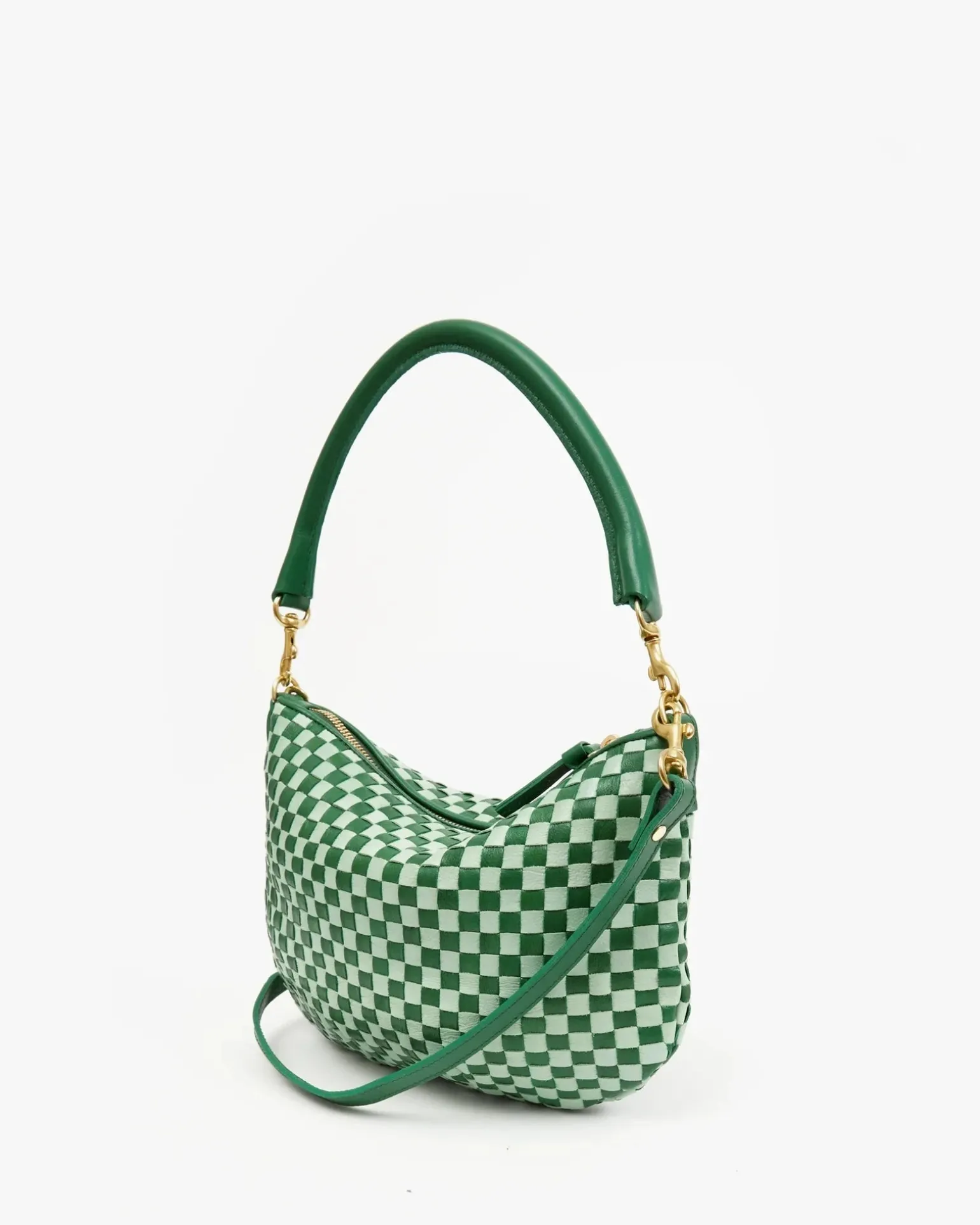 Petite Moyen Messenger Woven Checker Fern/Mist