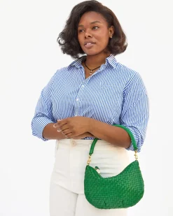 Petit Moyen Messanger Grass Woven Checker