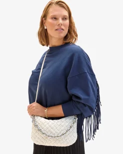 Petit Moyen Messenger Cream Puffy Woven