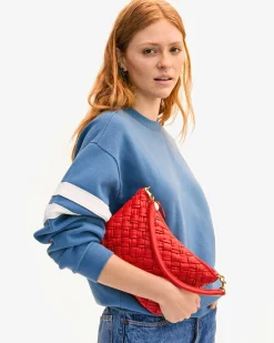 Petit Moyen Messenger Puffy Woven Rosa