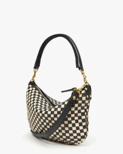 Petit Moyen Messenger Woven Checker Black/Cream