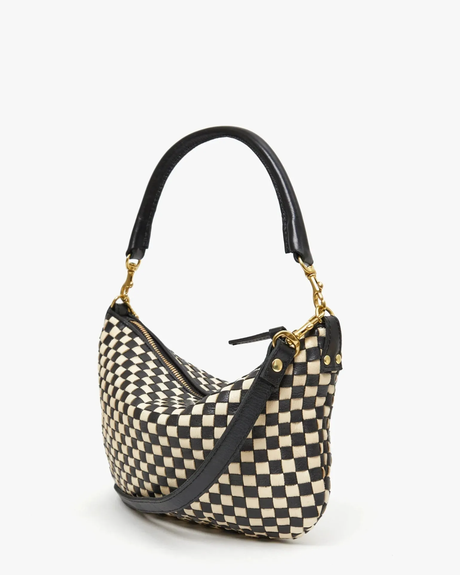 Petit Moyen Messenger Woven Checker Black/Cream
