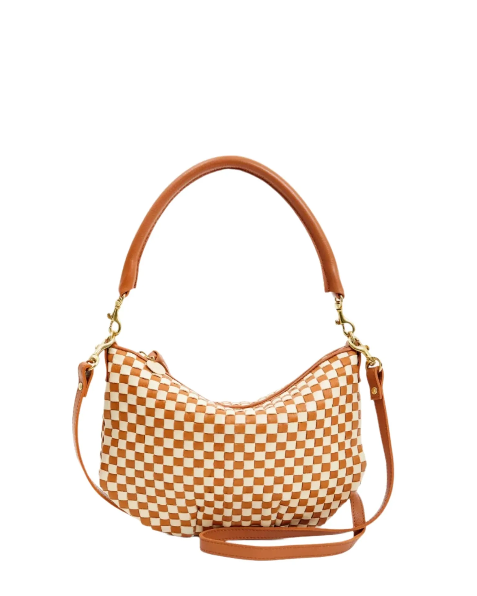 Petit Moyen Messenger Woven Checker Natural/Cream
