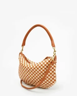Petit Moyen Messenger Woven Checker Natural/Cream