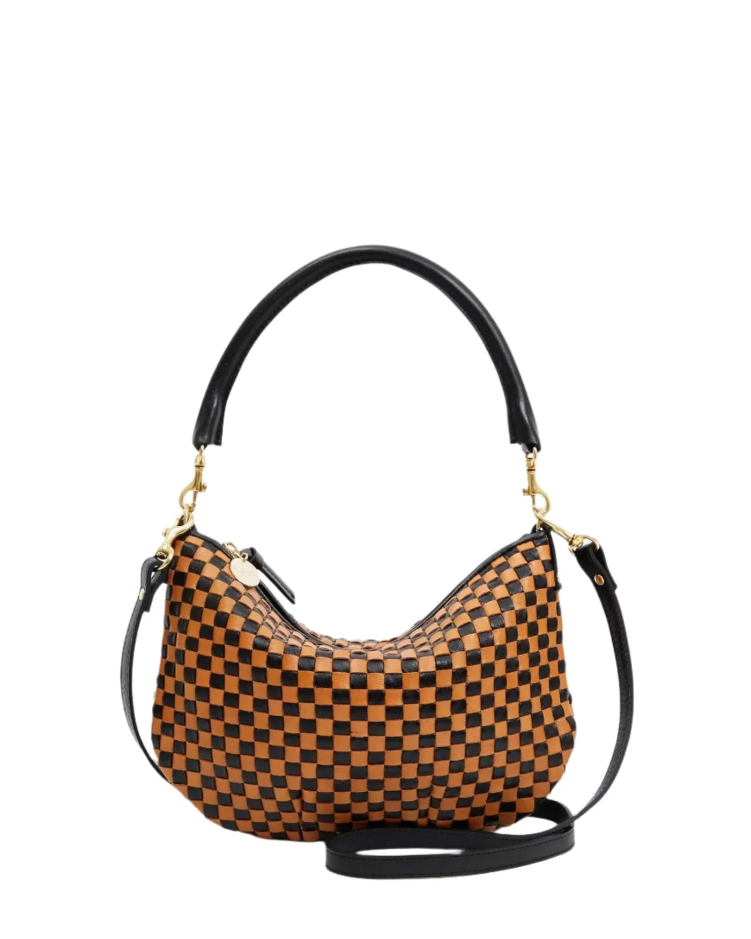 Petit Moyen Messenger Woven Checker Black/Natural
