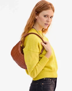 Petit Moyen Messenger Woven Zig Zag Hazelnut