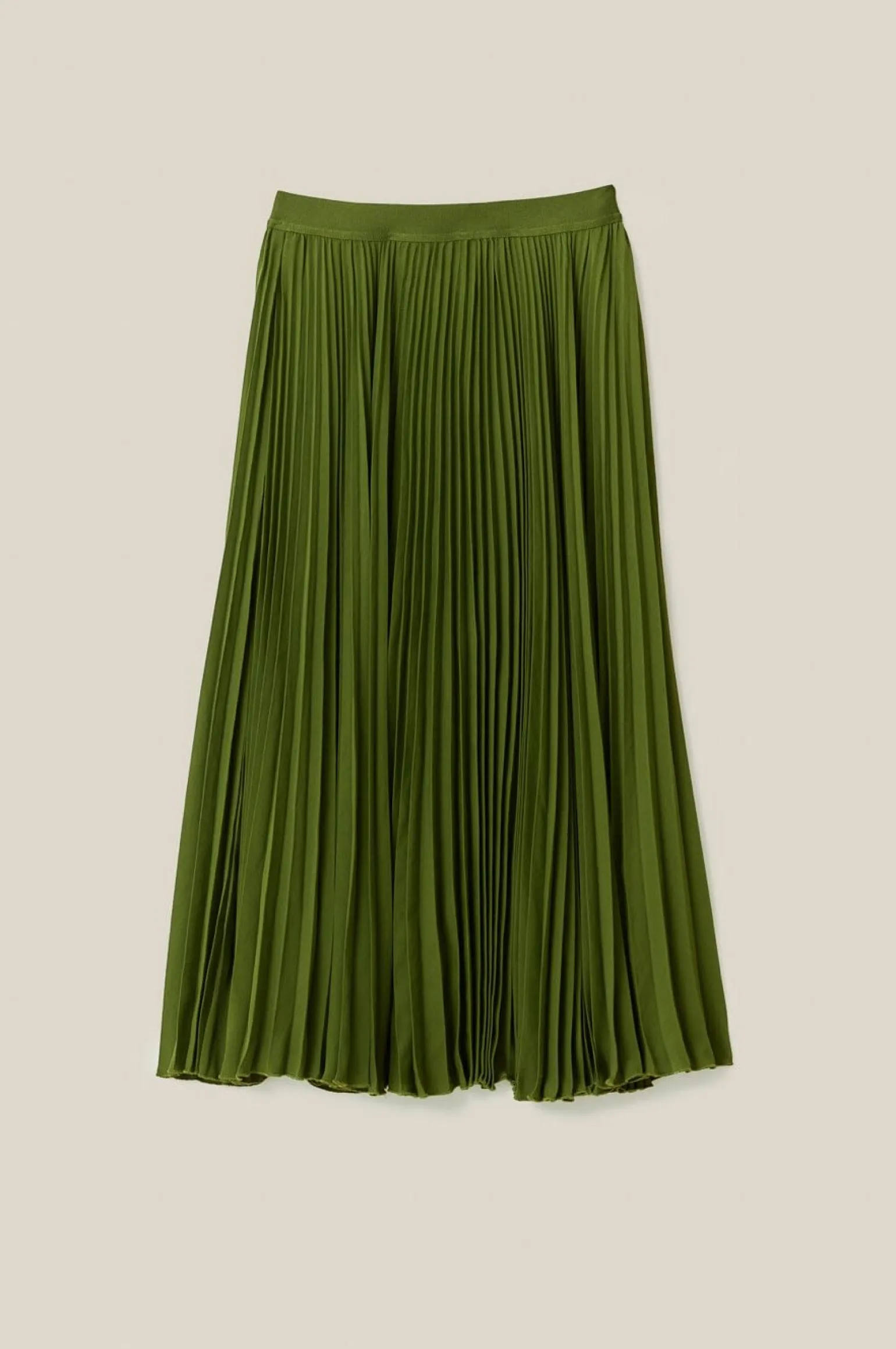 Pleated Maxi Skirt Green