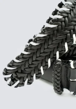 16 Ply Handwoven Belt Black/White