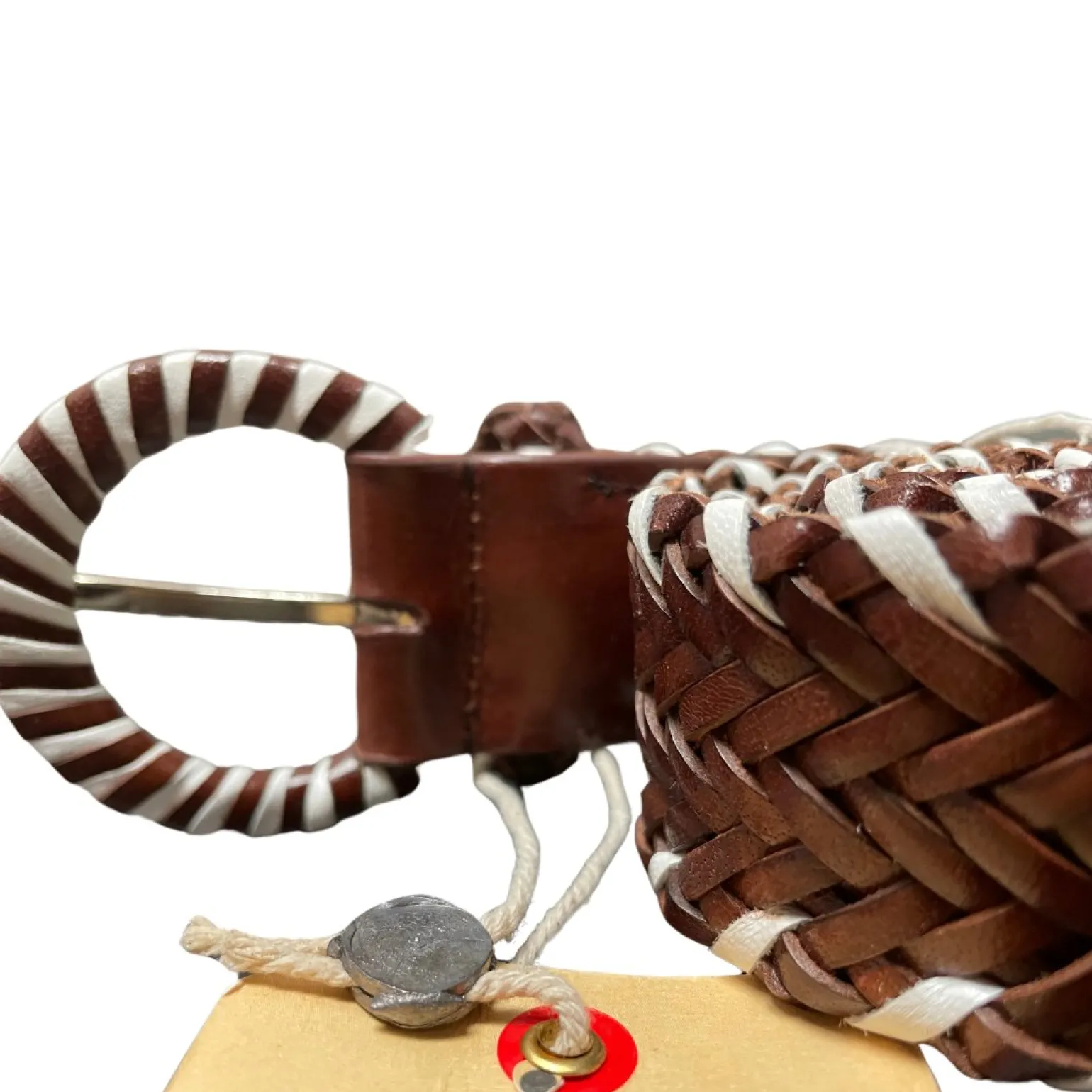 16 Ply Handwoven Belt Bruciato/White