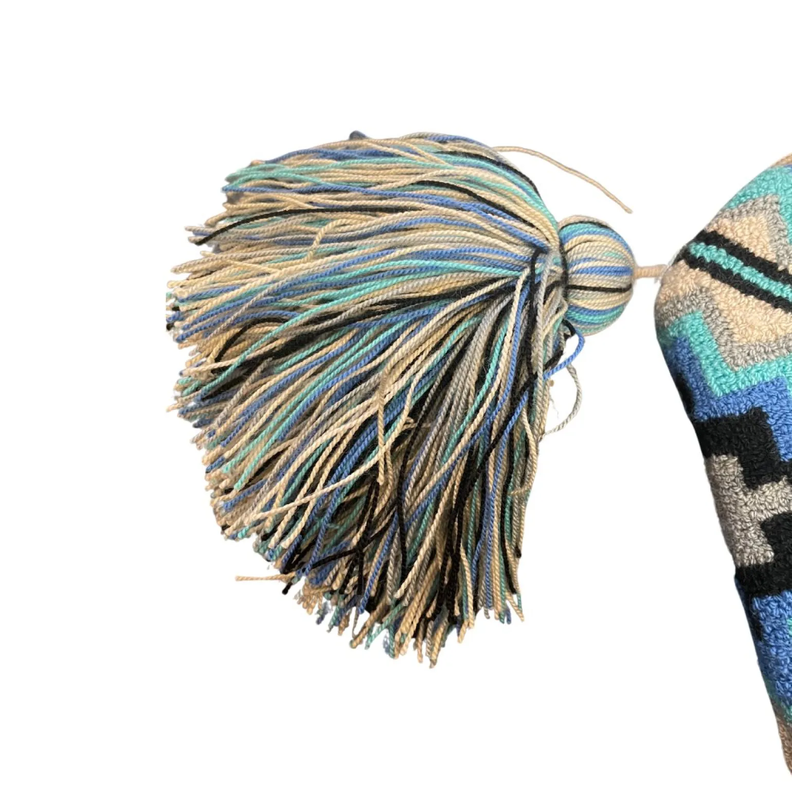 POM POM Clutch With Print Blue