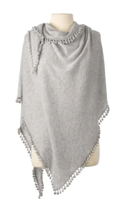 Pom Pom Triangle Wrap Birch