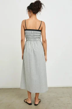 Primrose Dress Ivory Jet Gingam