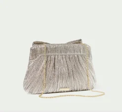 Rayne Pleated Bow Clutch Champagne
