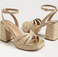 Reese Platform Heel Sandal Sand Dune Raffia