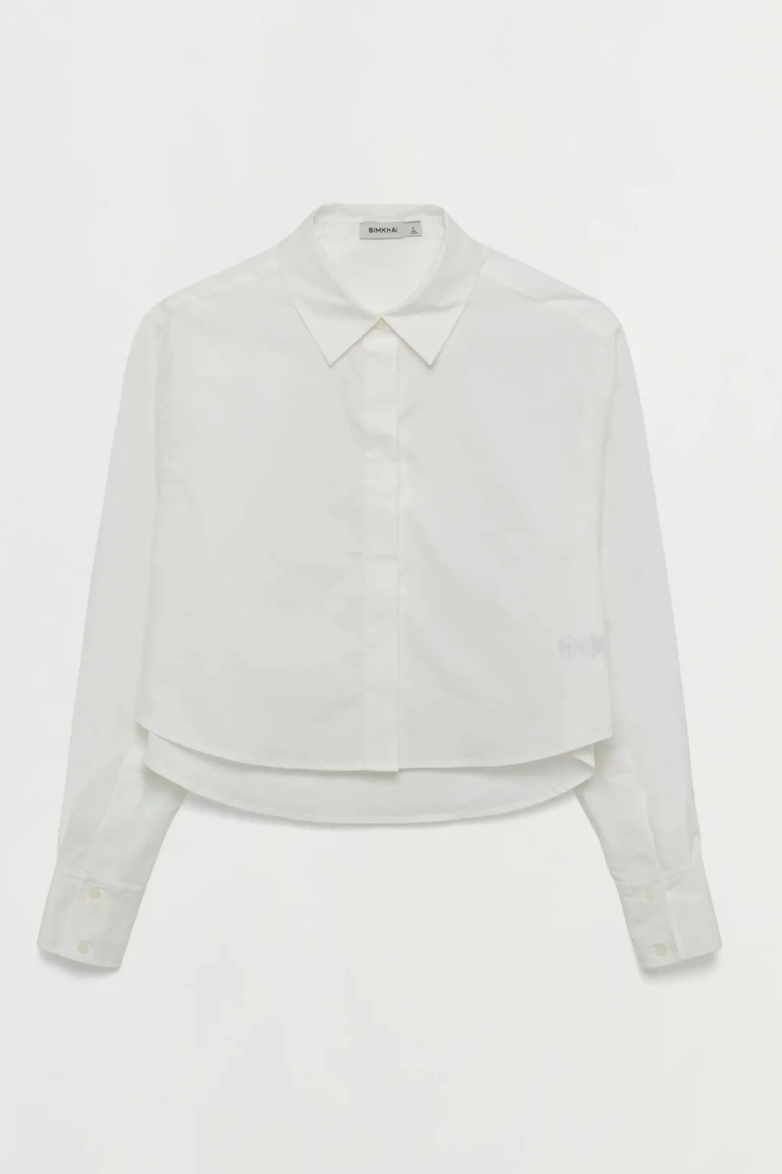 Renata Cropped Button Down Shirt White