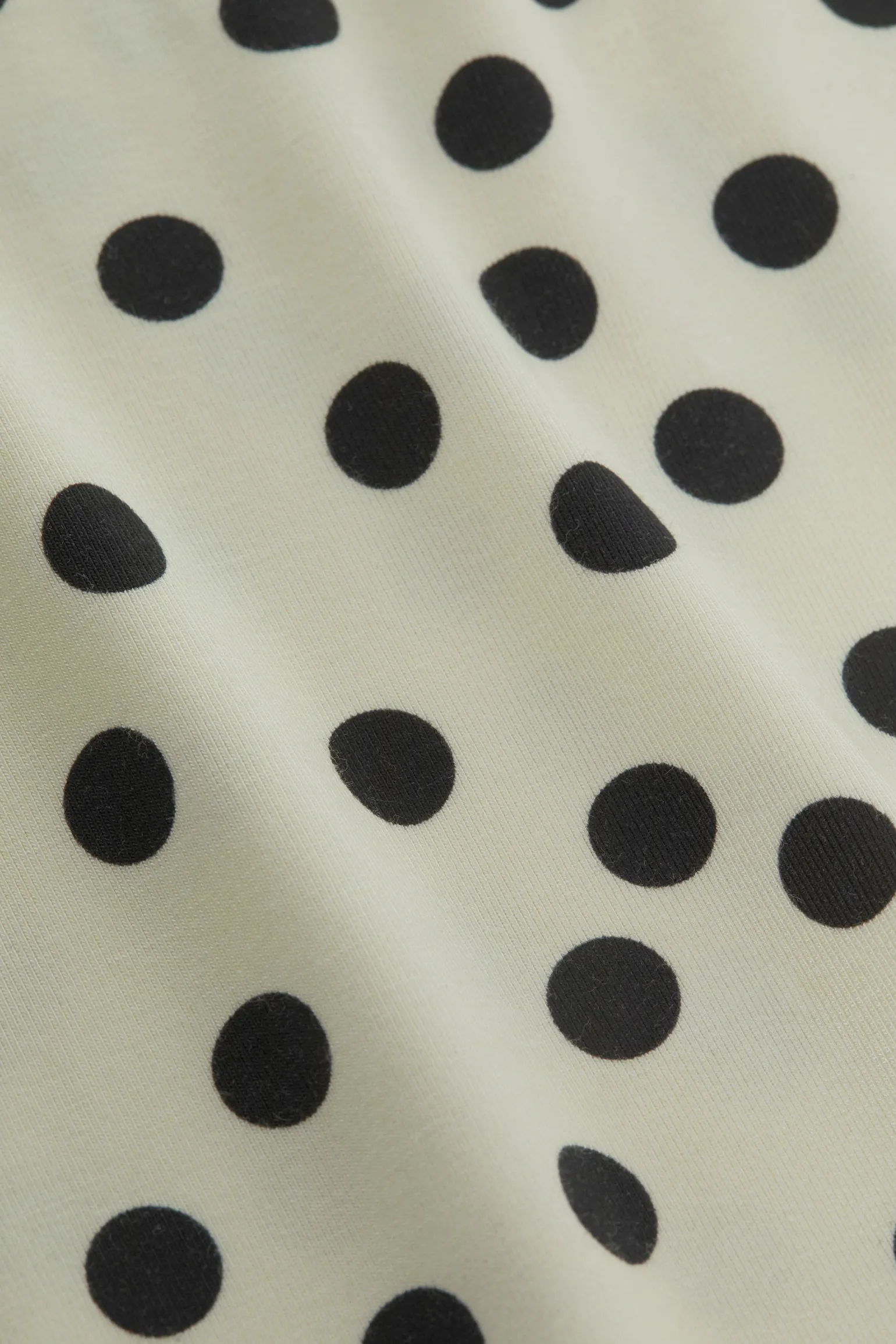 Ressi Short Sleeve Crew Ecru/Black Polka Dot