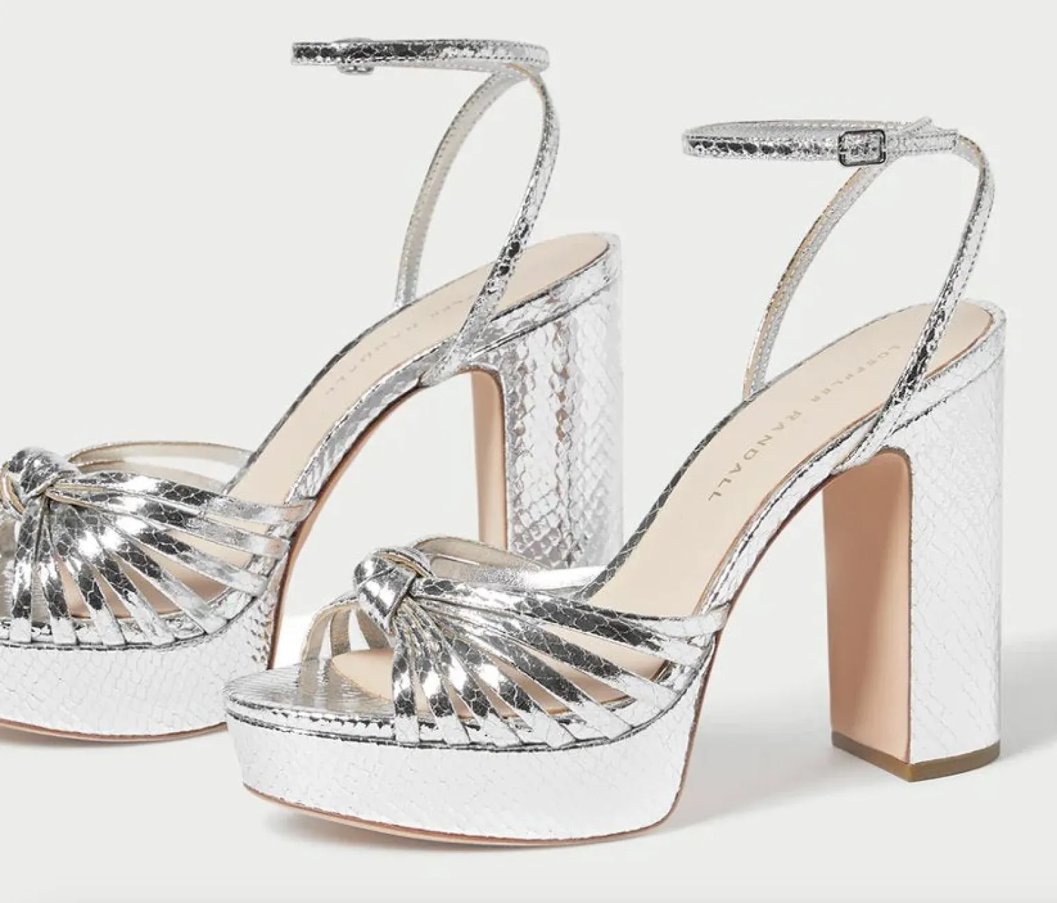 Rivka Leather Knot Platform Sandal Silver