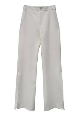 Roxy Side Slit Pants Ecru